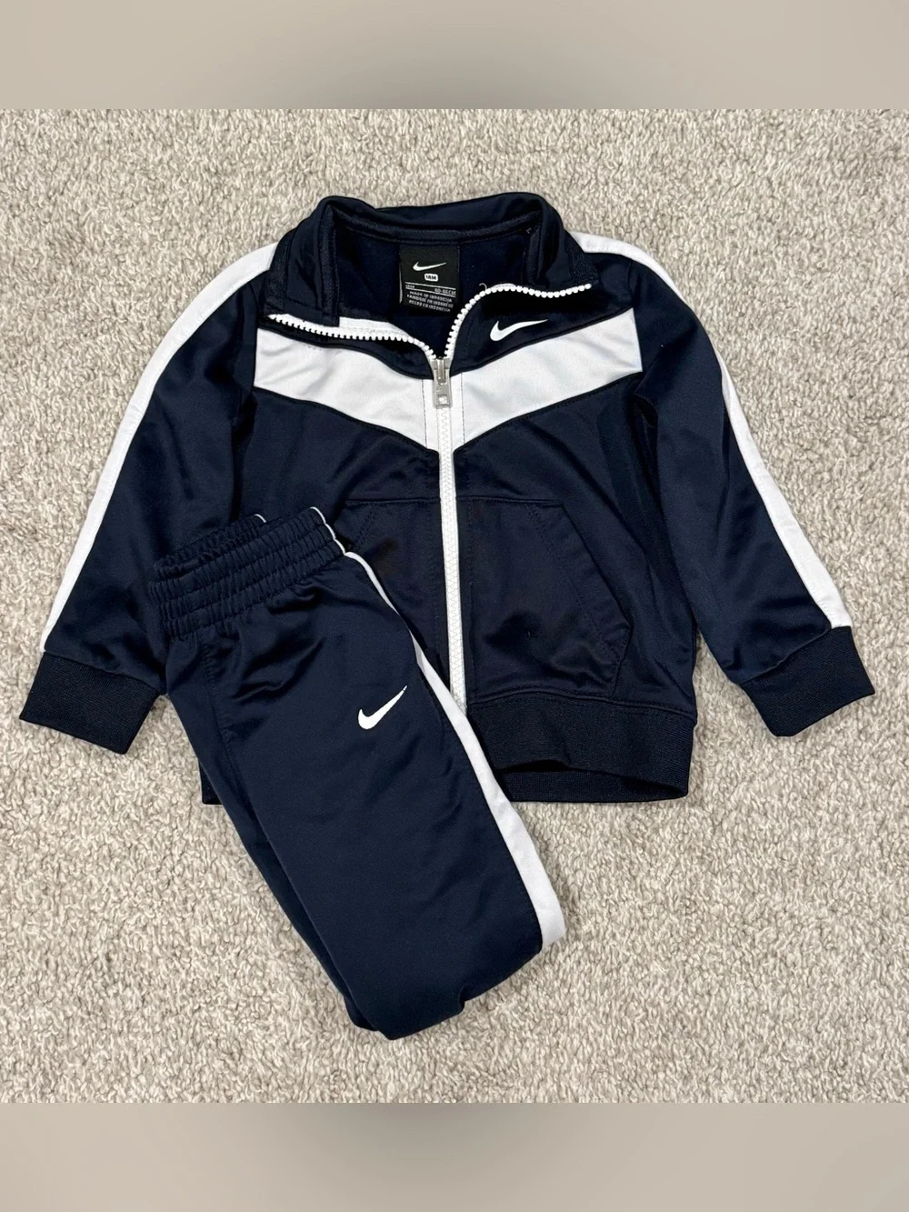 Nike Baby 18M Navy White Tracksuit Jacket & Pants Set